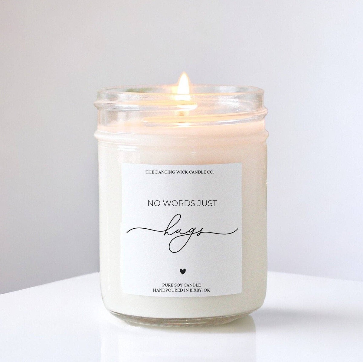 THE DANCING WICK CANDLES - No Words Just Hugs Candle / Warm Wish Scent / Sympathy Gift