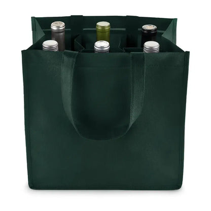 TRUE - Reusable 6 Bottle Non Woven Fabric Wine Tote ASST COLORS