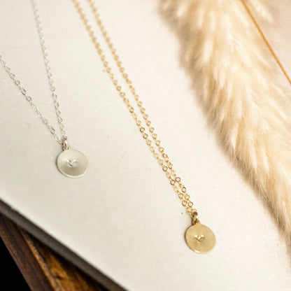 Sela+Sage - Double Heart Necklace, Two Matte Coin Pendant Necklace (2)