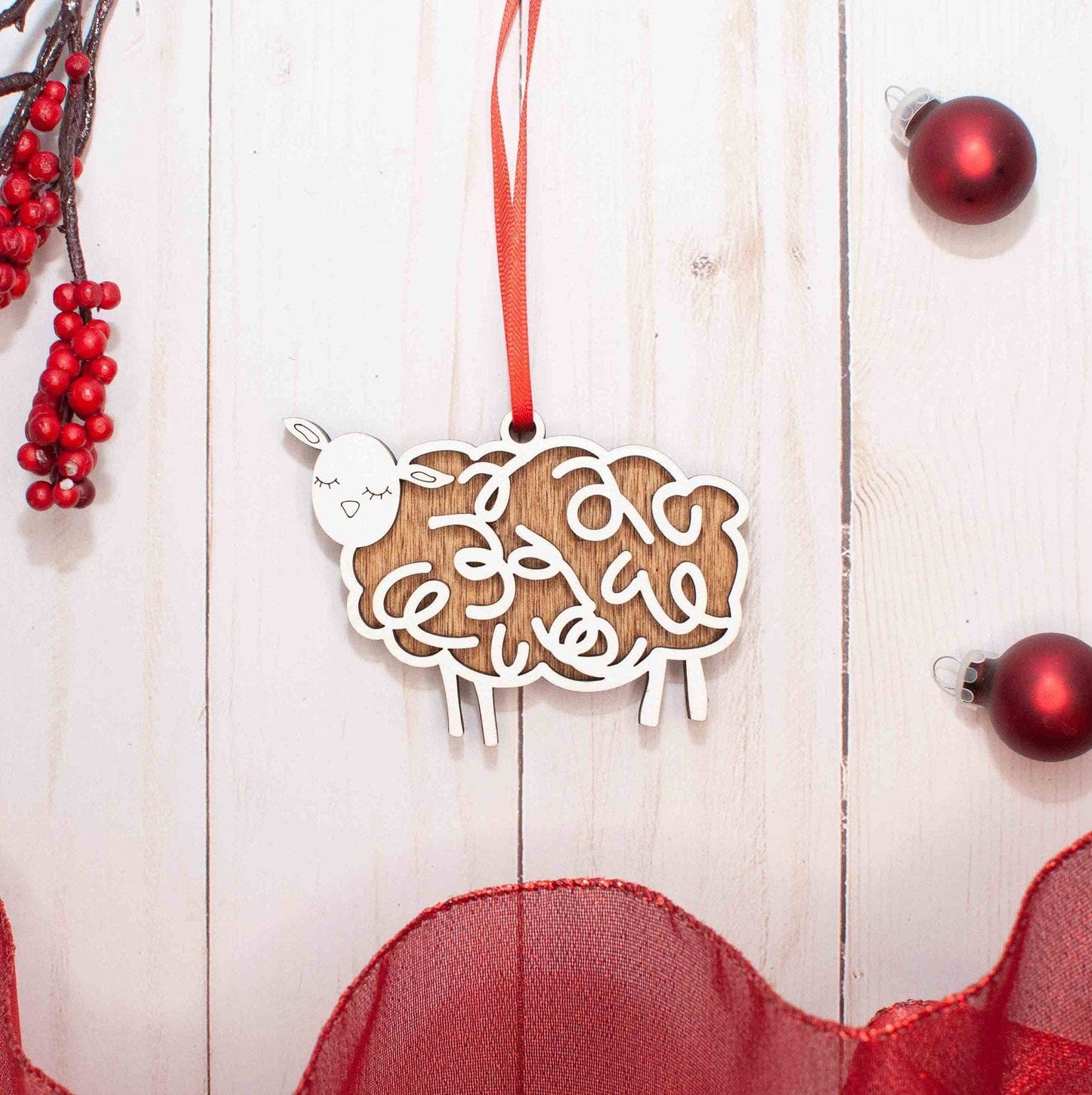 The Little Ornament Shop - Sheep Christmas Ornament