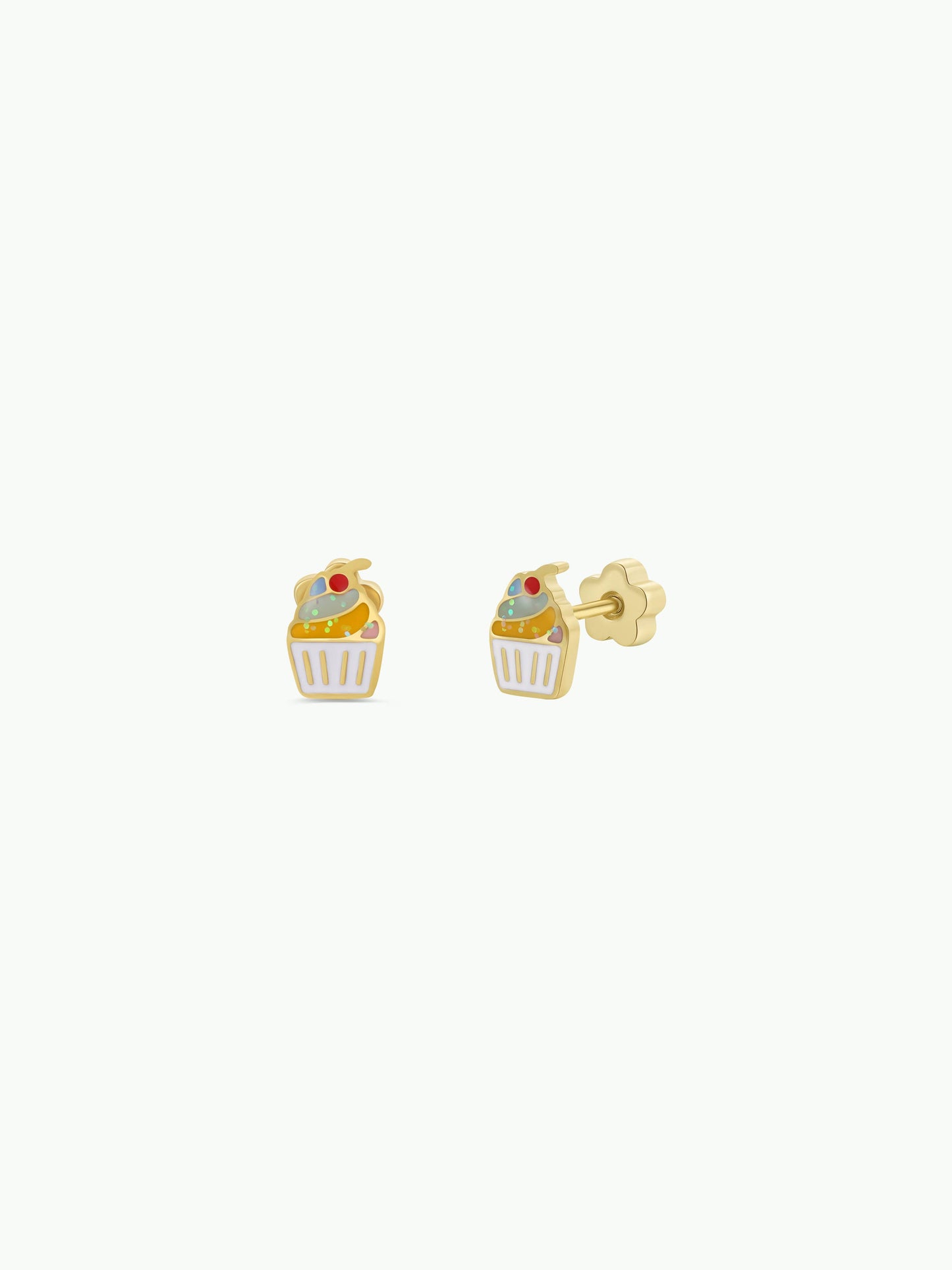 JaxKelly - Cupcake Enamel Flat Back Kids Earrings