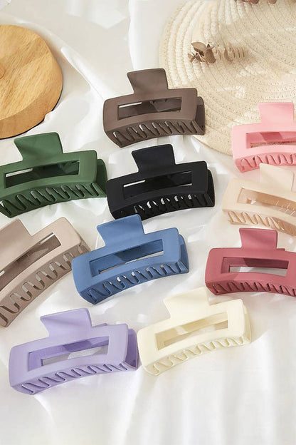 Hana - Solid Color Rectangle Shaped Hair Claw