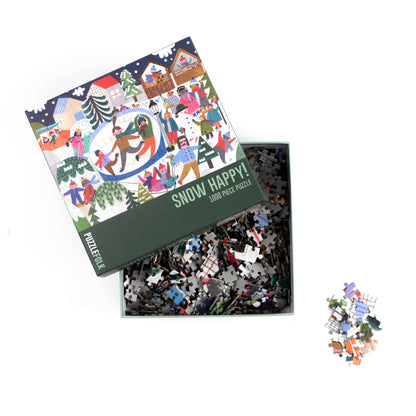 Puzzlefolk - Snow Happy 1,000 Piece Winter Holiday Puzzle