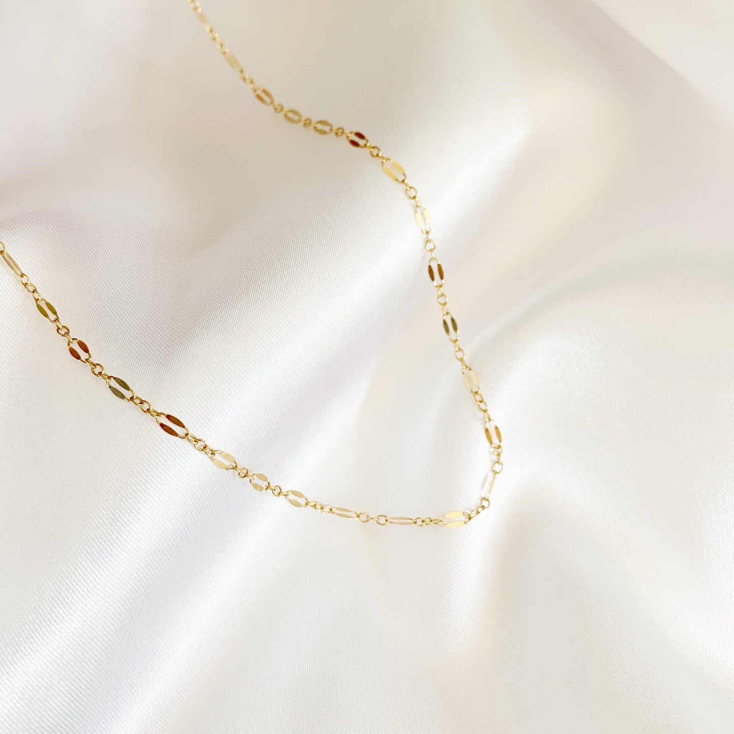True by Kristy Jewelry - Kamryn Dapped Sequin Layering Chain Necklace Gold Filled