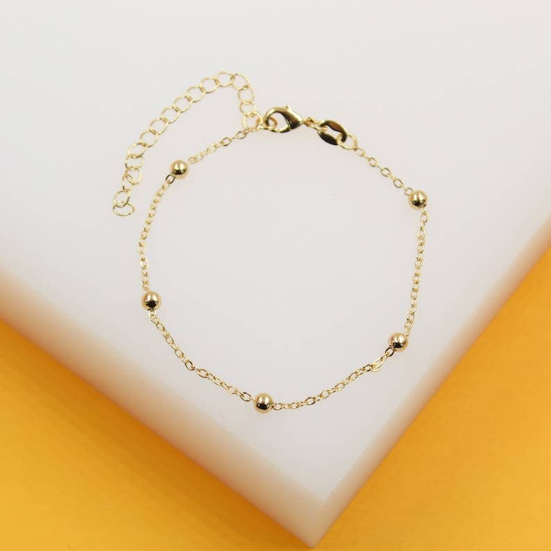MIA Jewelry - 18K Gold Filled Beaded Cable Chain Necklace (F63)(I138A)