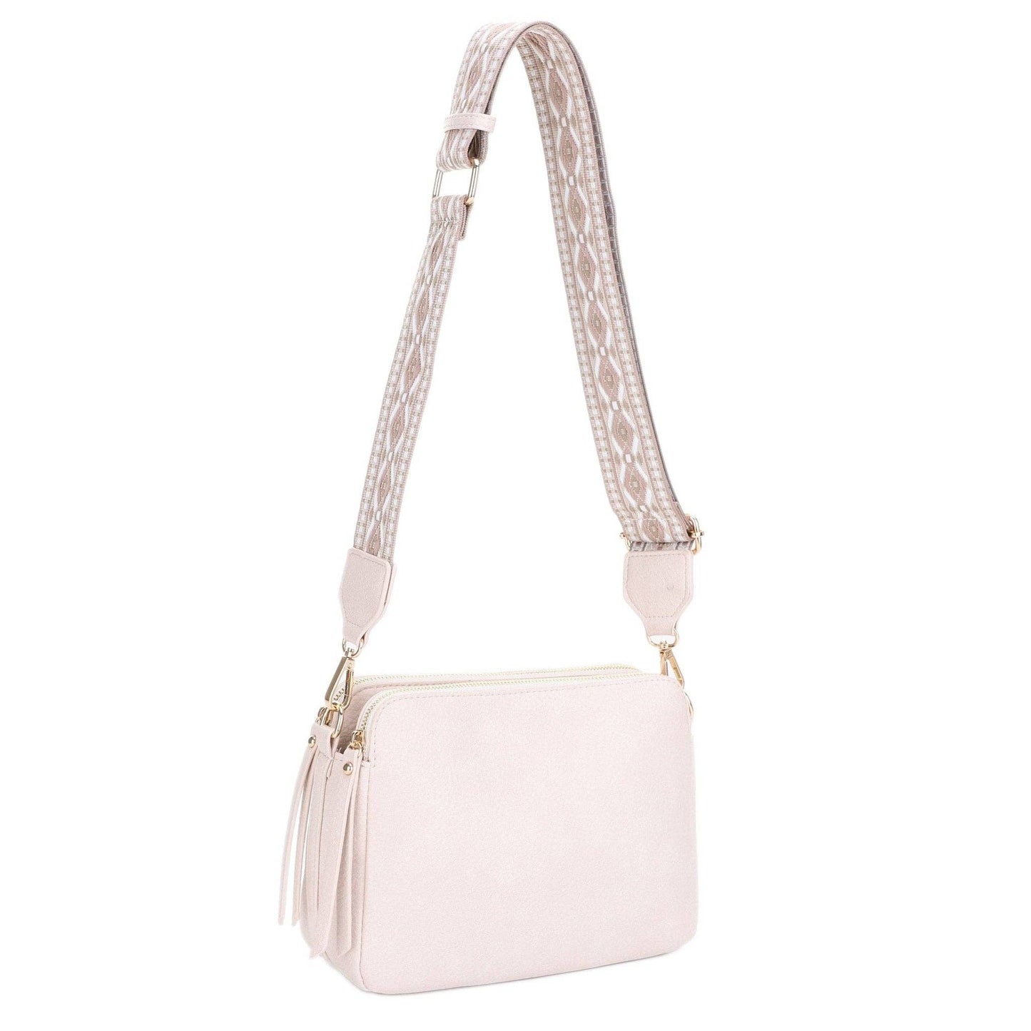 MiMi Wholesale - EJ60197 Mila 3 Compartment Crossbody Bag With Guitar Strap