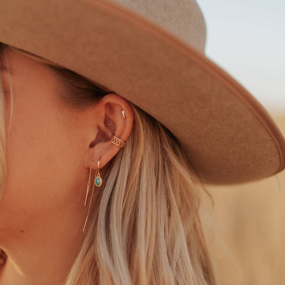 Mauve Jewelry Co. - Riley Turquoise Hoops