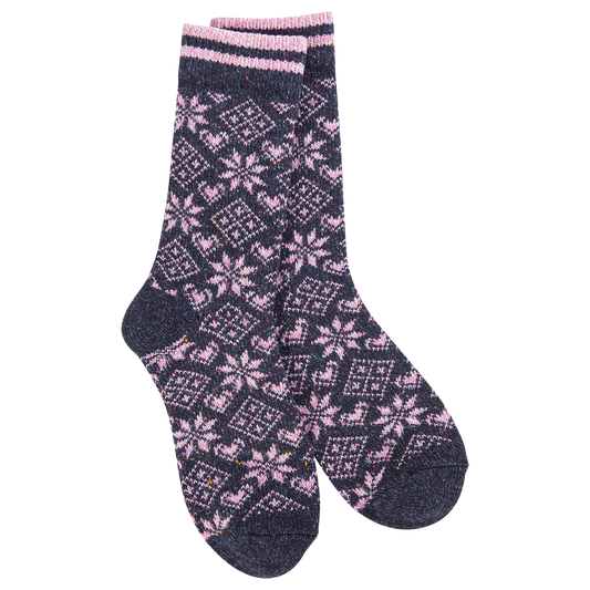 World's Softest® Socks - Diamond Denim Holiday Confetti Crew