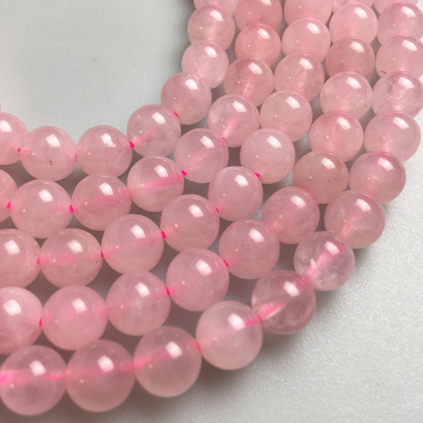 CRCBEADS - Rose Quartz Smooth Round Beads 4mm 6mm 8mm 10mm 12mm 15.5" Strand