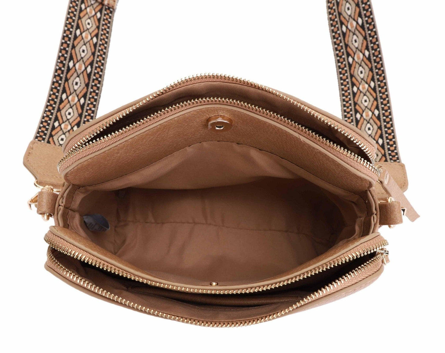 MiMi Wholesale - EJ60197 Mila 3 Compartment Crossbody Bag With Guitar Strap