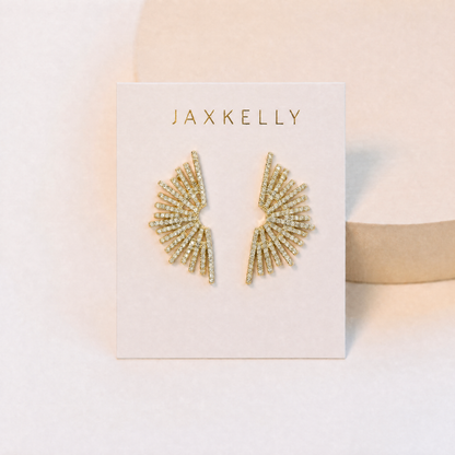 JaxKelly - Celestial - Sunburst - Gold Earrings