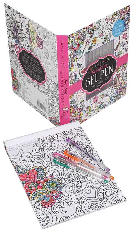 Simon & Schuster - Kaleidoscope: Fabulous Gel Pen Coloring Kit by Editors of Silver Dolphin Books