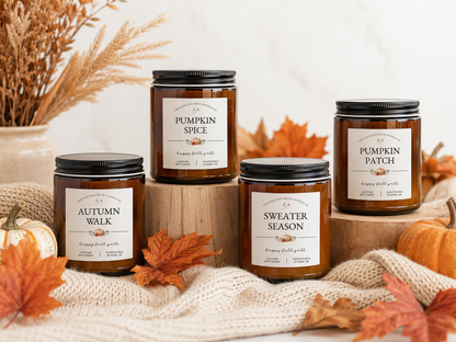 DWC104 THE DANCING WICK CANDLES - Harvest Chai Fall Soy Candle | 4 & 9 oz Amber Jar Wholesale