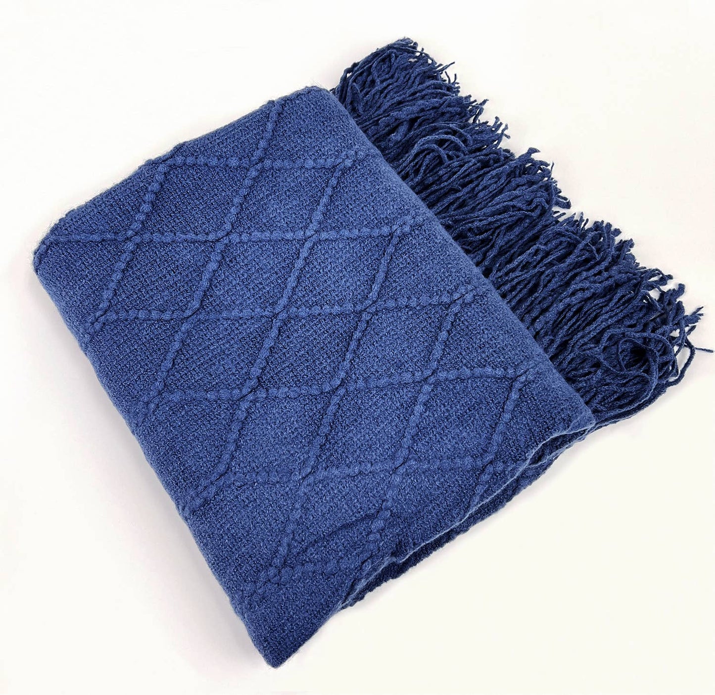 Fennco Styles - Rhombus Diamond Knit 50x60 Inch Throw Blanket
