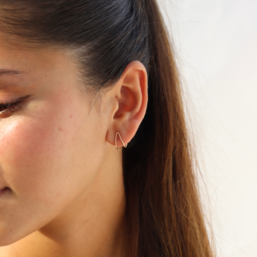 Token Jewelry - Wishbone Stud Earrings in 14k Gold Fill or Sterling Silver 