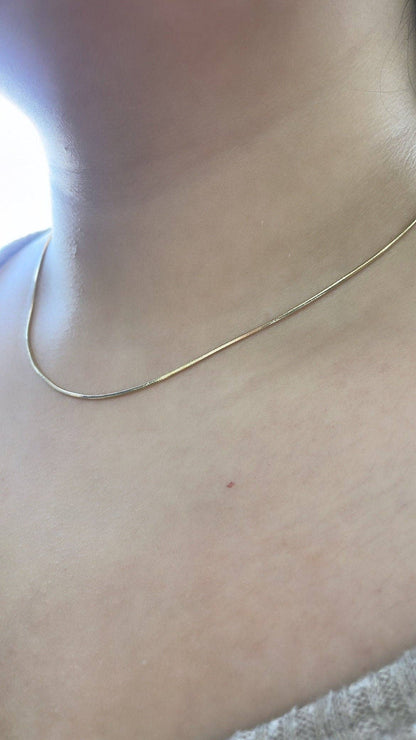 Milie Jewels - 18k Gold Filled Smooth Herringbone Fusion Necklace