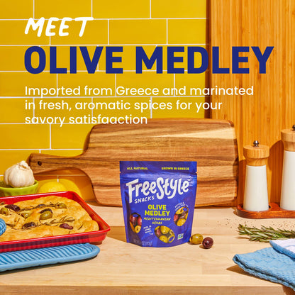 Freestyle Snacks - Mediterranean Herb Olive Medley 4oz - Freestyle Snacks