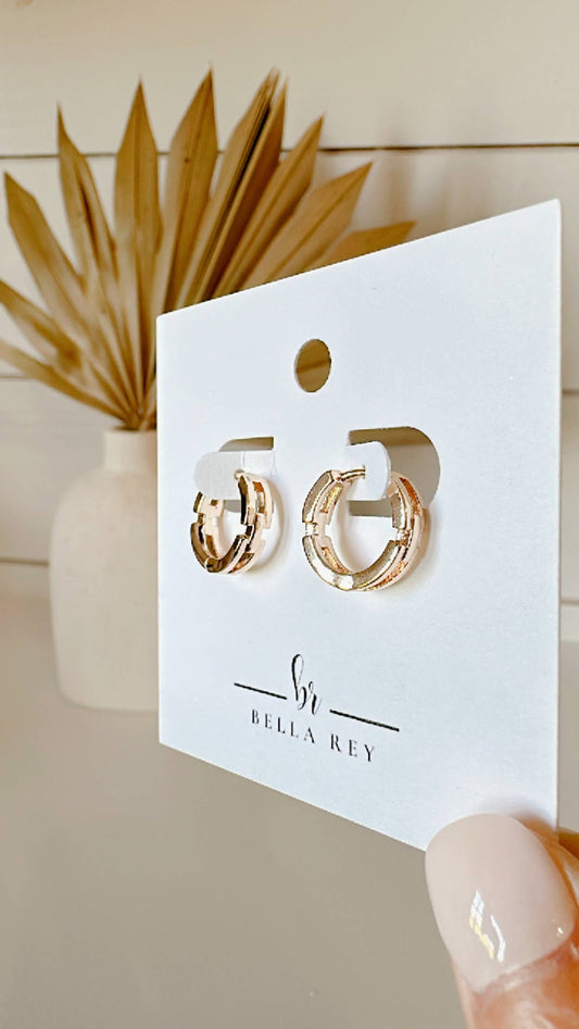 Bella Rey jewelry - Courtney 18k gold plated hoops -huggies- hypoallergenic