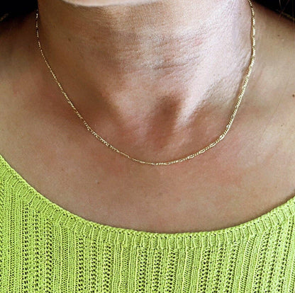 Milie Jewels - 18k Gold Filled 2mm Fancy 3x1 Figaro Chain For Wholesale