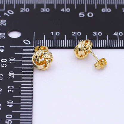 Aim Eternal - 24K Gold Filled Mini 10mm Geometric Knot Stud Earrings | AI451