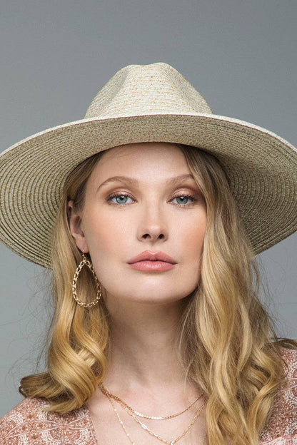 Urbanista - Duo-Tone Panama Hat with Wood Beads