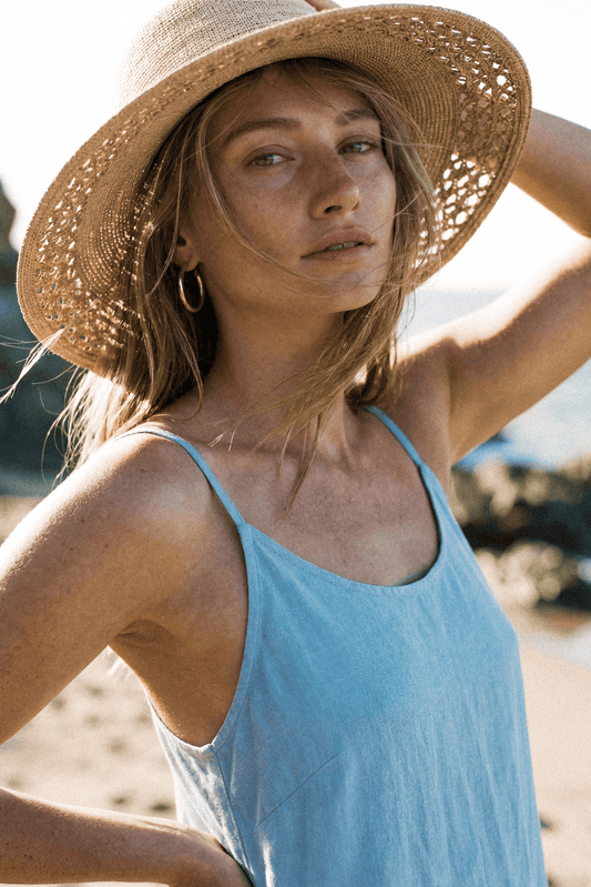 MiMi Wholesale - STLA001 Raffia Cut Out Detail Sun Hat