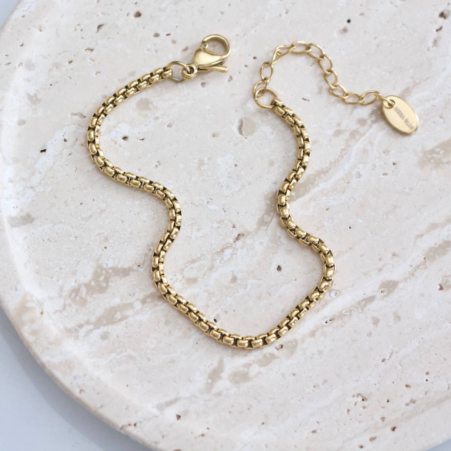 Mesa Blue - Box Chain Bracelet - Waterproof