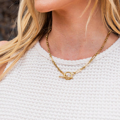 Aili's Corner - 18K STAINLESS STEEL TOGGLE CHAIN NECKLACE