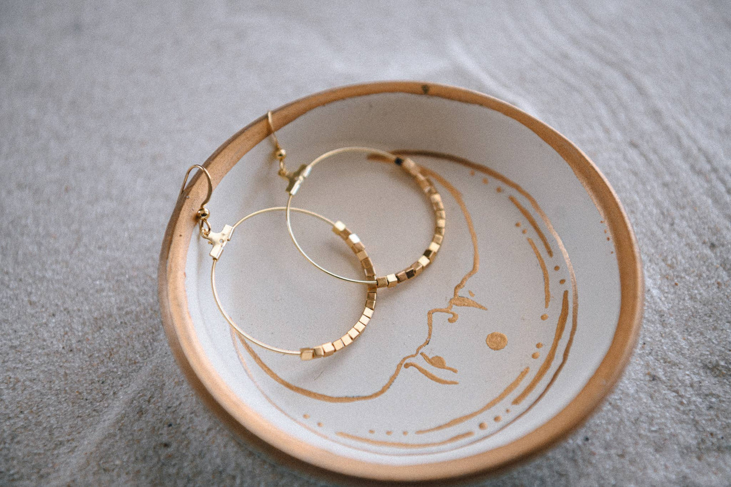 Cecelia Designs Jewelry - Hepburn Elegant Pearl or Gold Beaded Hoop Earrings