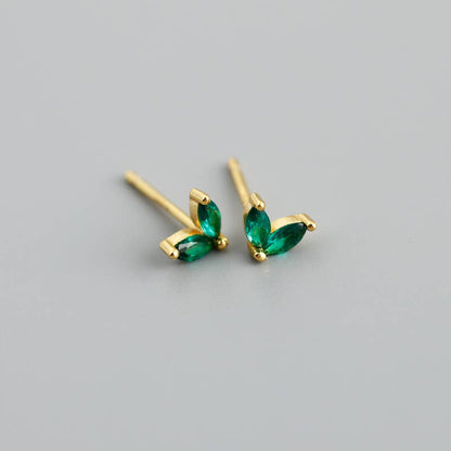 Melange Blanc - E100 gold flower stud earring, gold stud, flower studs