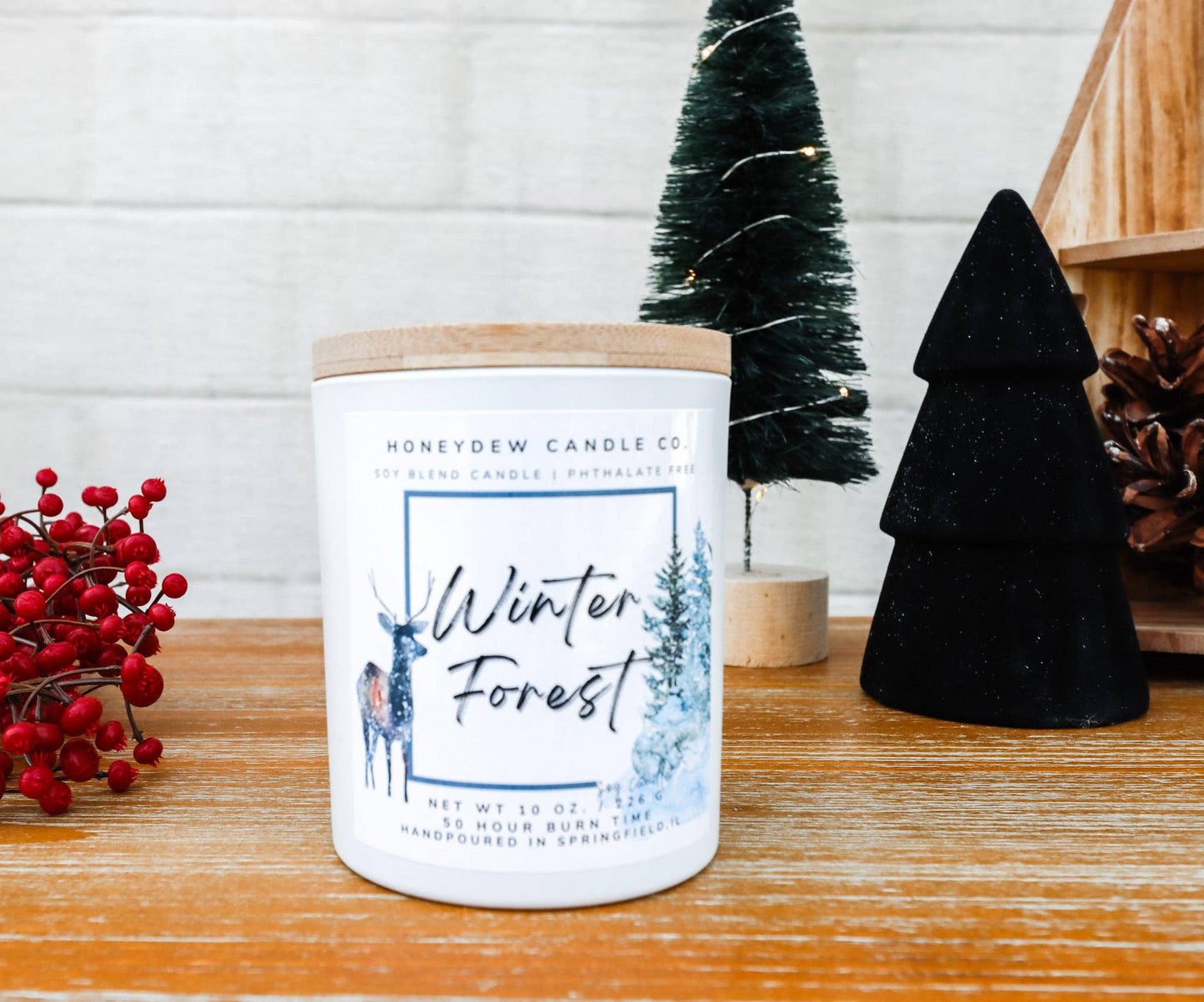 HC101 Honeydew Candle Co. - Winter Forest 8 oz Jar Candle