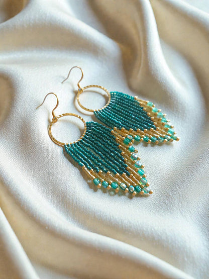 Mountain Sun Creations - Glimmer - Elegant Monochromatic Fringe Earrings