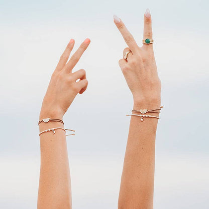 K'lani hair tie bracelets - "Forever Friends" Neutral Sun Friendship Hair Tie Bracelets