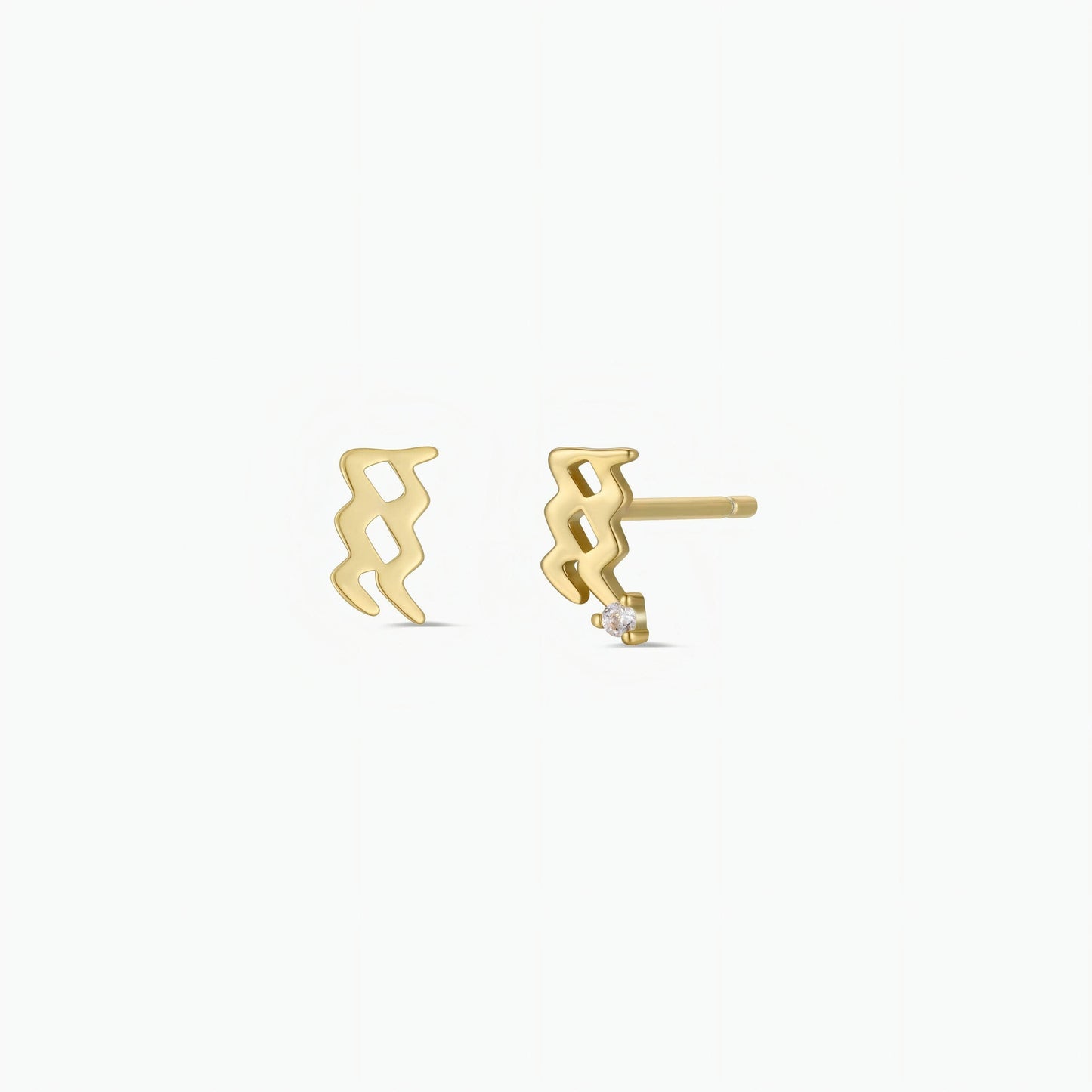 JaxKelly - Zodiac Gold Earrings - Aquarius