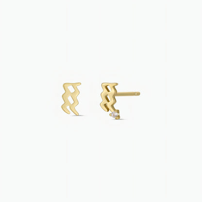 JaxKelly - Zodiac Gold Earrings - Aquarius