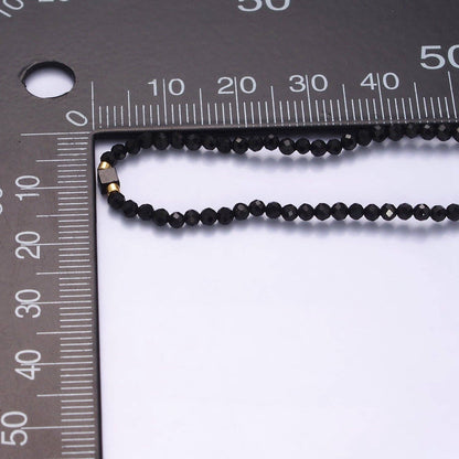 Aim Eternal - 14K Gold Filled Onyx Multifaceted Black Rope Adjustable Friendship Bracelet | WA-2165 ~ WA-2167