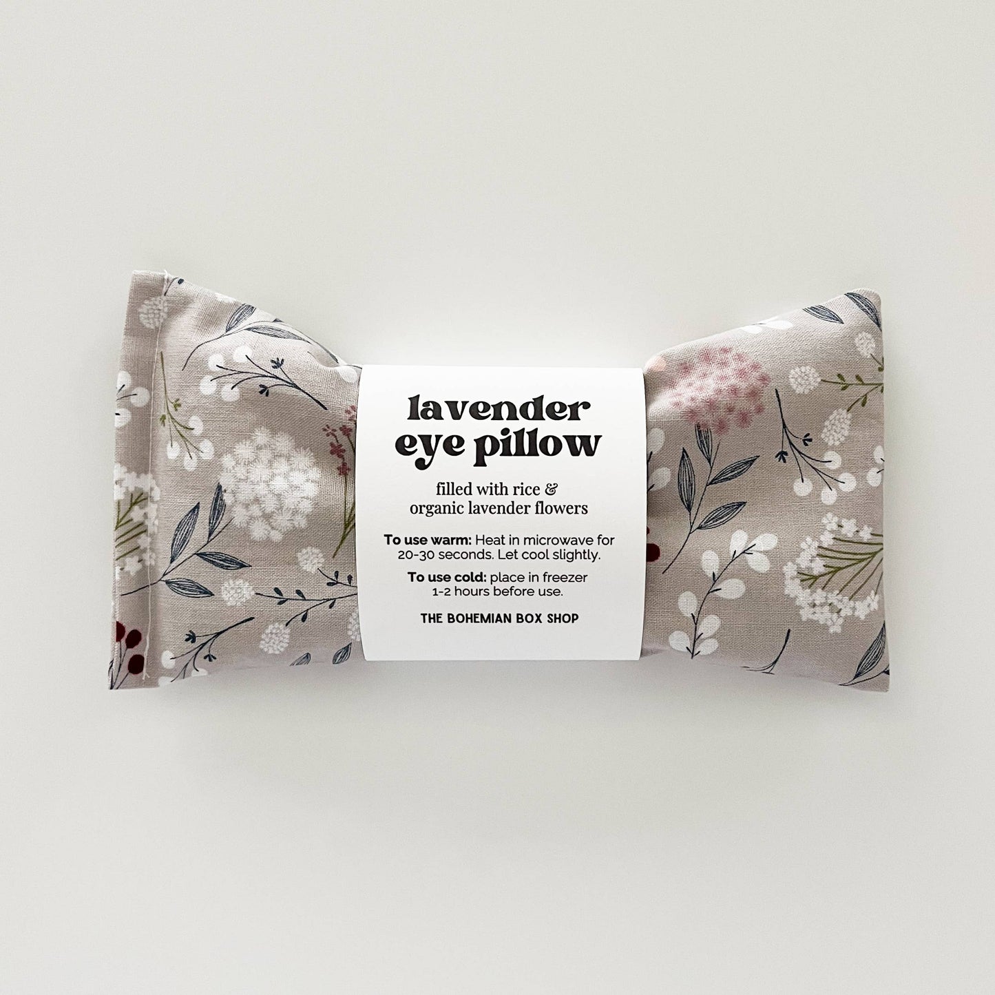 The Bohemian Box Shop - Lavender Eye Pillow - Gray Floral Relaxation