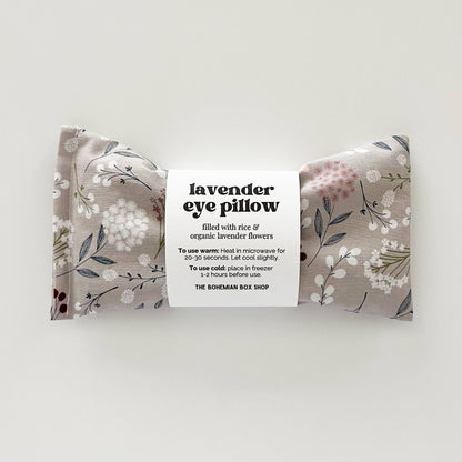 The Bohemian Box Shop - Lavender Eye Pillow - Gray Floral Relaxation
