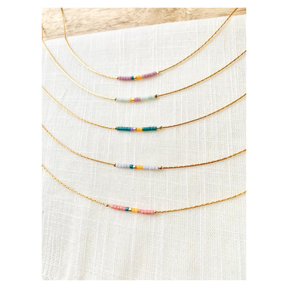 Ocean Breakup - Colorful Minimalist Beaded Necklace