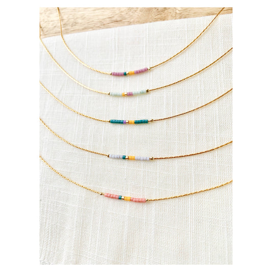 Ocean Breakup - Colorful Minimalist Beaded Necklace