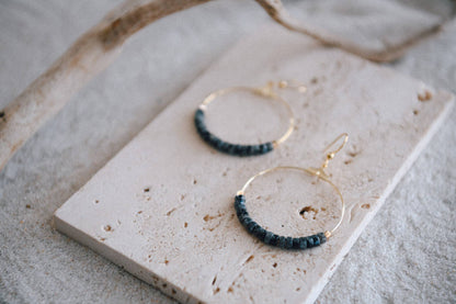 Cecelia Designs Jewelry - Gemstone and Gold Plated Hoop Earrings
