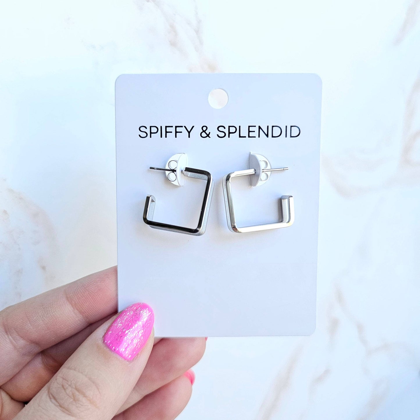 Spiffy & Splendid - Luxe Silver Kamora Hoops