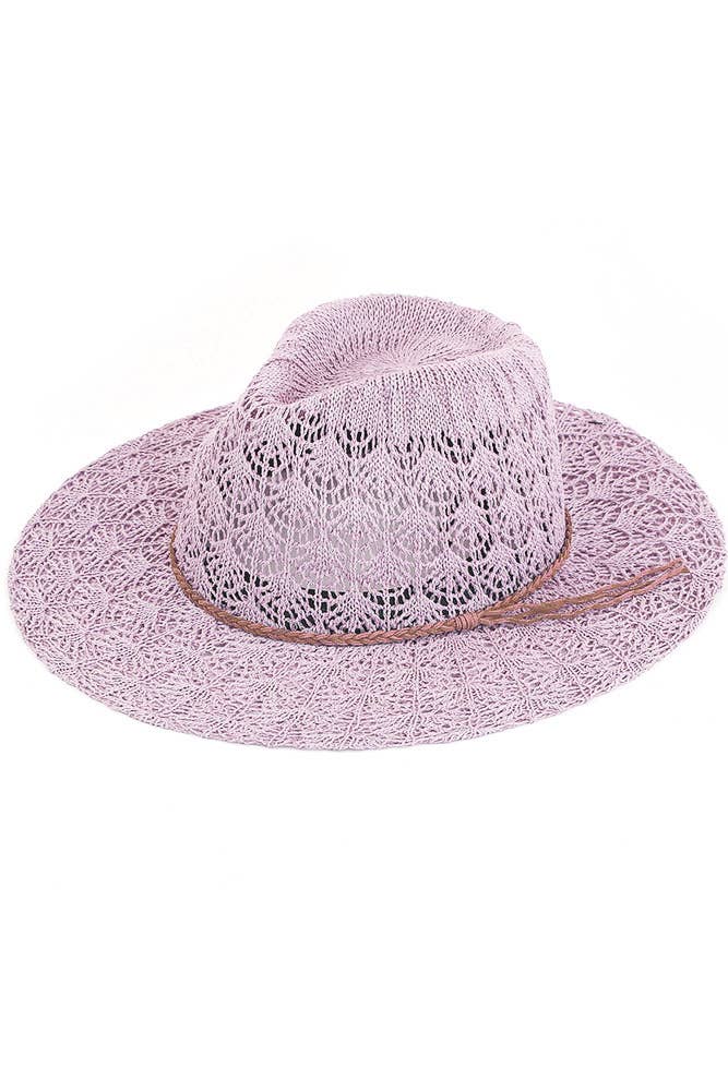 Hana - C.C Horseshoe Lace Knitting Summer Panama Hat
