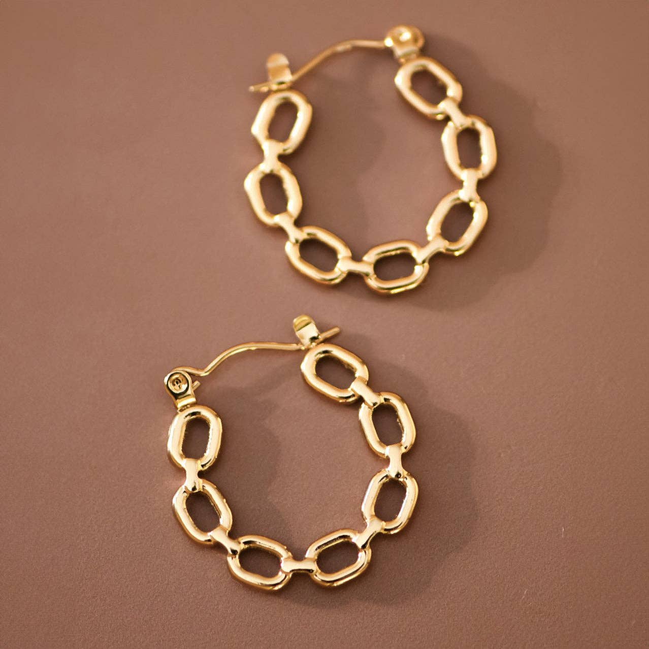 MA204 Mia Accessories - 18K Gold Plated Waterproof Stainless Steel Hoop Earrings - 7659