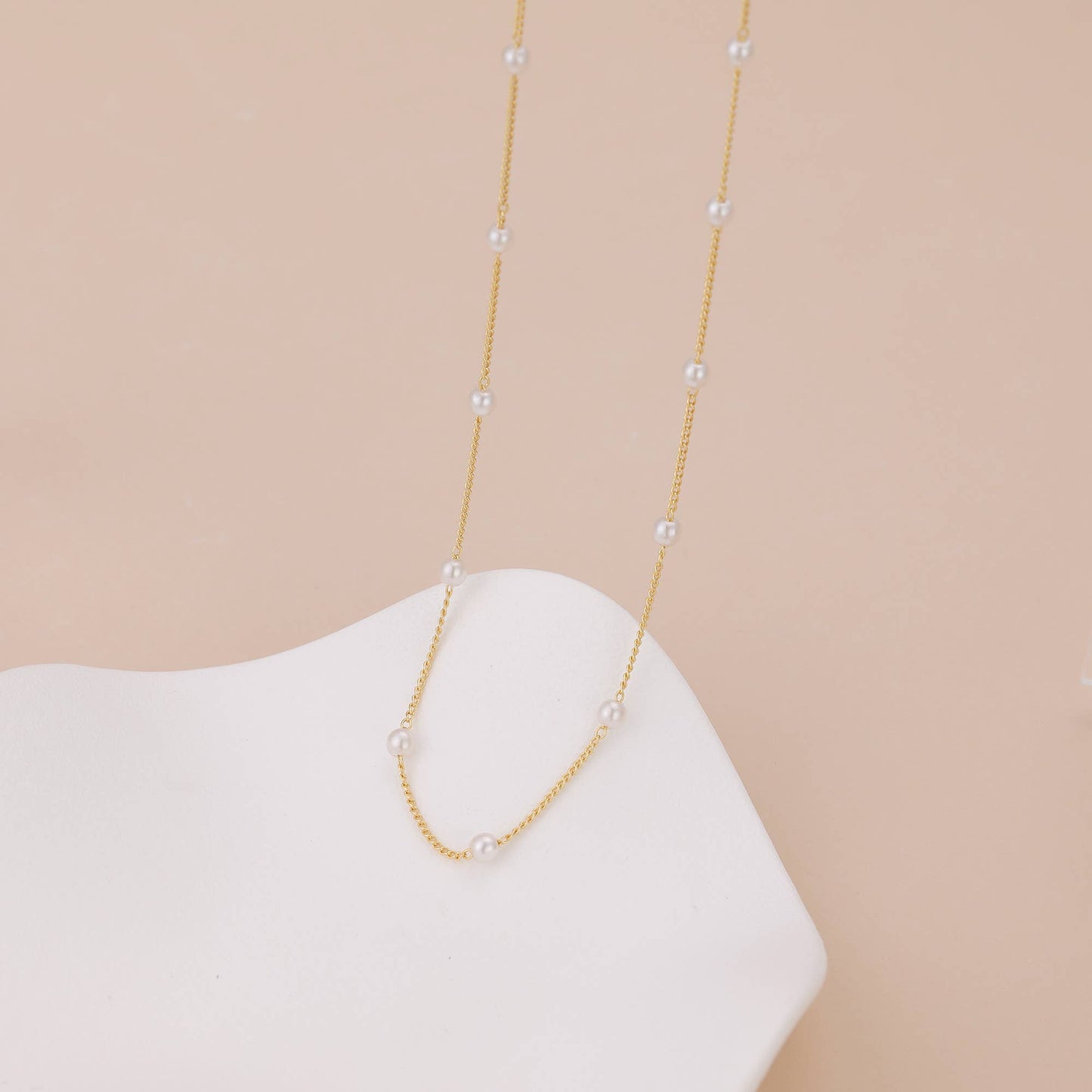 Melange Blanc - N009 Pearl Choker necklace, choker pearl necklace, pearl