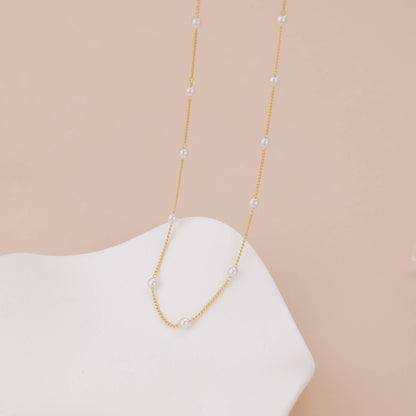 Melange Blanc - N009 Pearl Choker necklace, choker pearl necklace, pearl