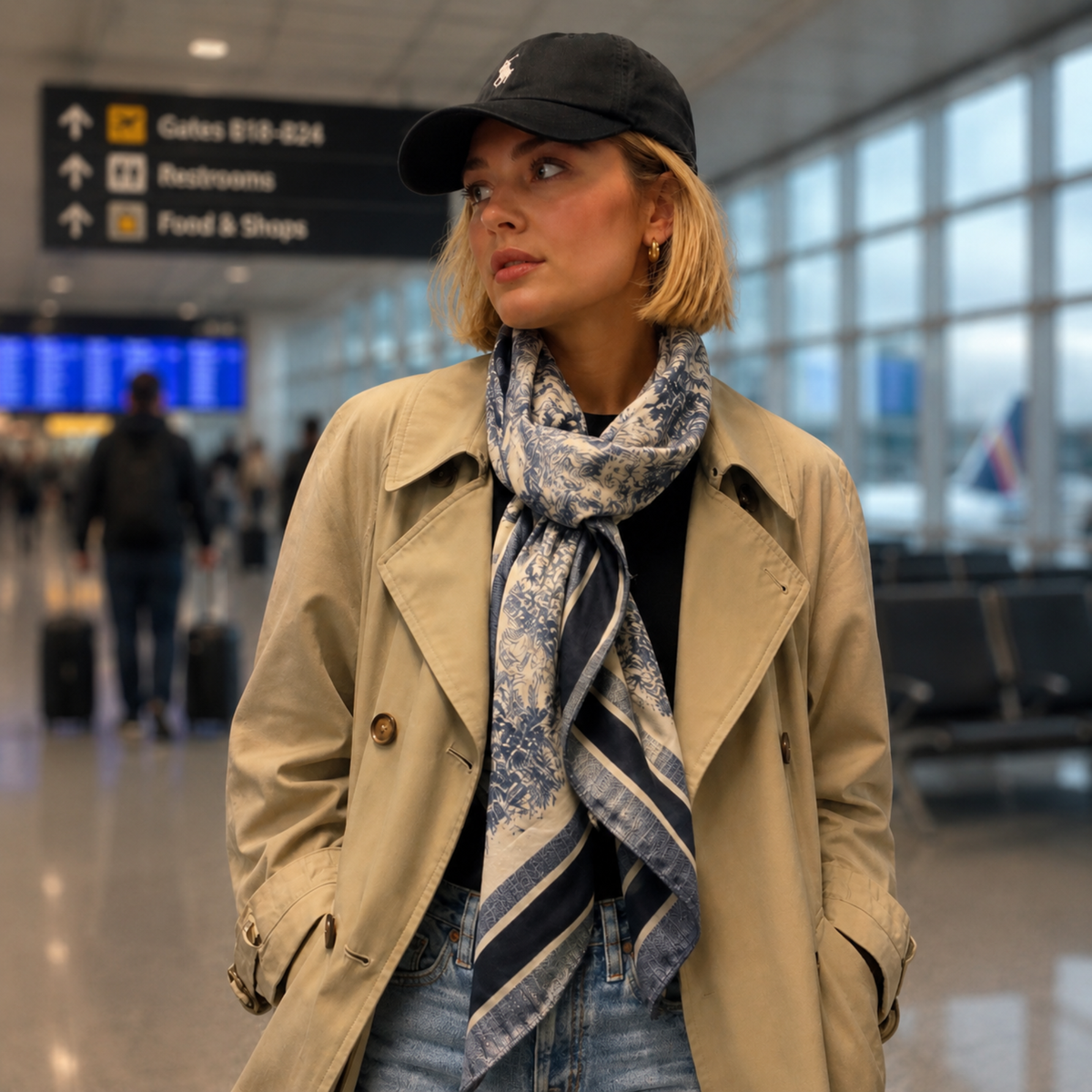 Ellison+Young - Ellison+Young Viscose Oversized Wrap Scarf, Lightweight Shawl