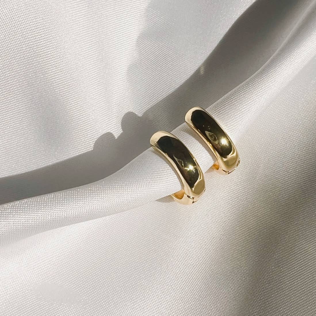 True by Kristy Jewelry - Jake Chunky Huggie Hoops Earrings Gold Filled