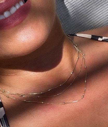 Milie Jewels - 18k Gold Filled Satellite Chain 1mm Necklace For Wholesale
