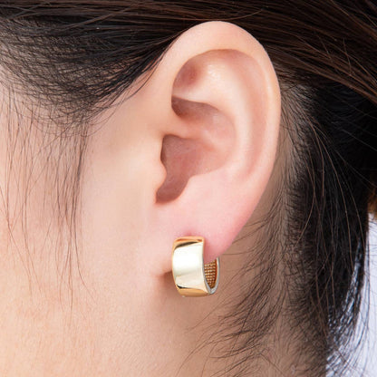Aim Eternal - 14K Gold Filled 15mm Minimalist Plain Wide Huggie Earrings | EARRINGS-00181